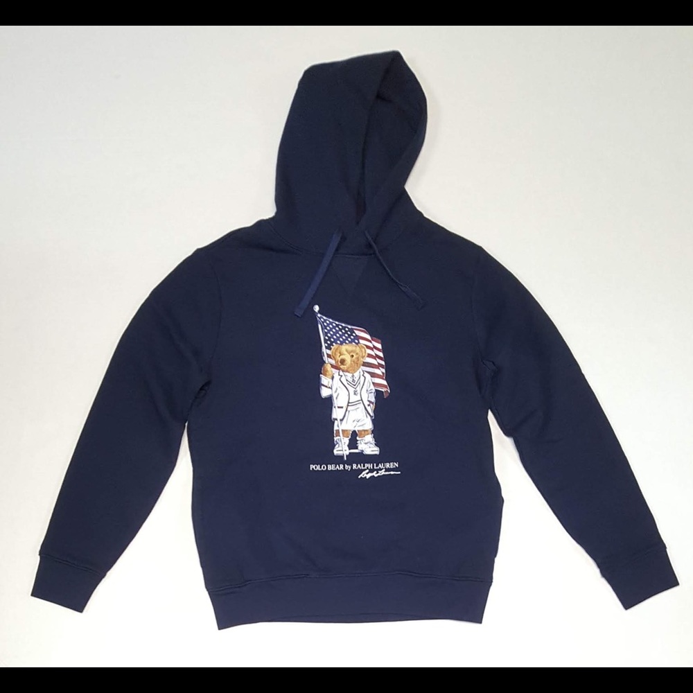 Polo Teddy Bear Navy Olympic Team Usa Flag  Hoodie
